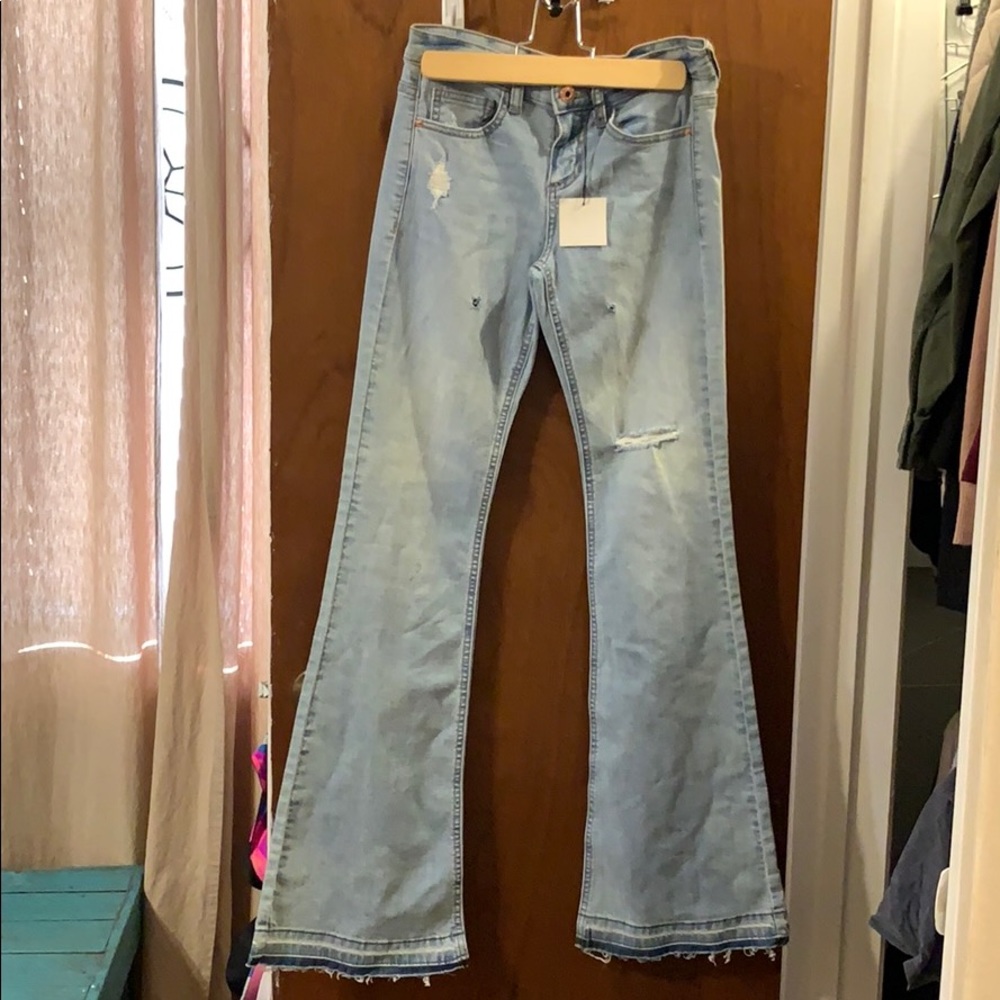 Sneak Peak brand flare frayed bottom jeans: NWT
